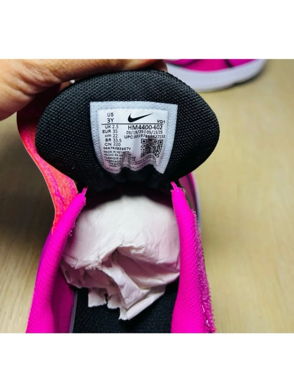 Nike Cosmic Runner Little Kids' Running Shoes Girl Size 3Y Pink - New